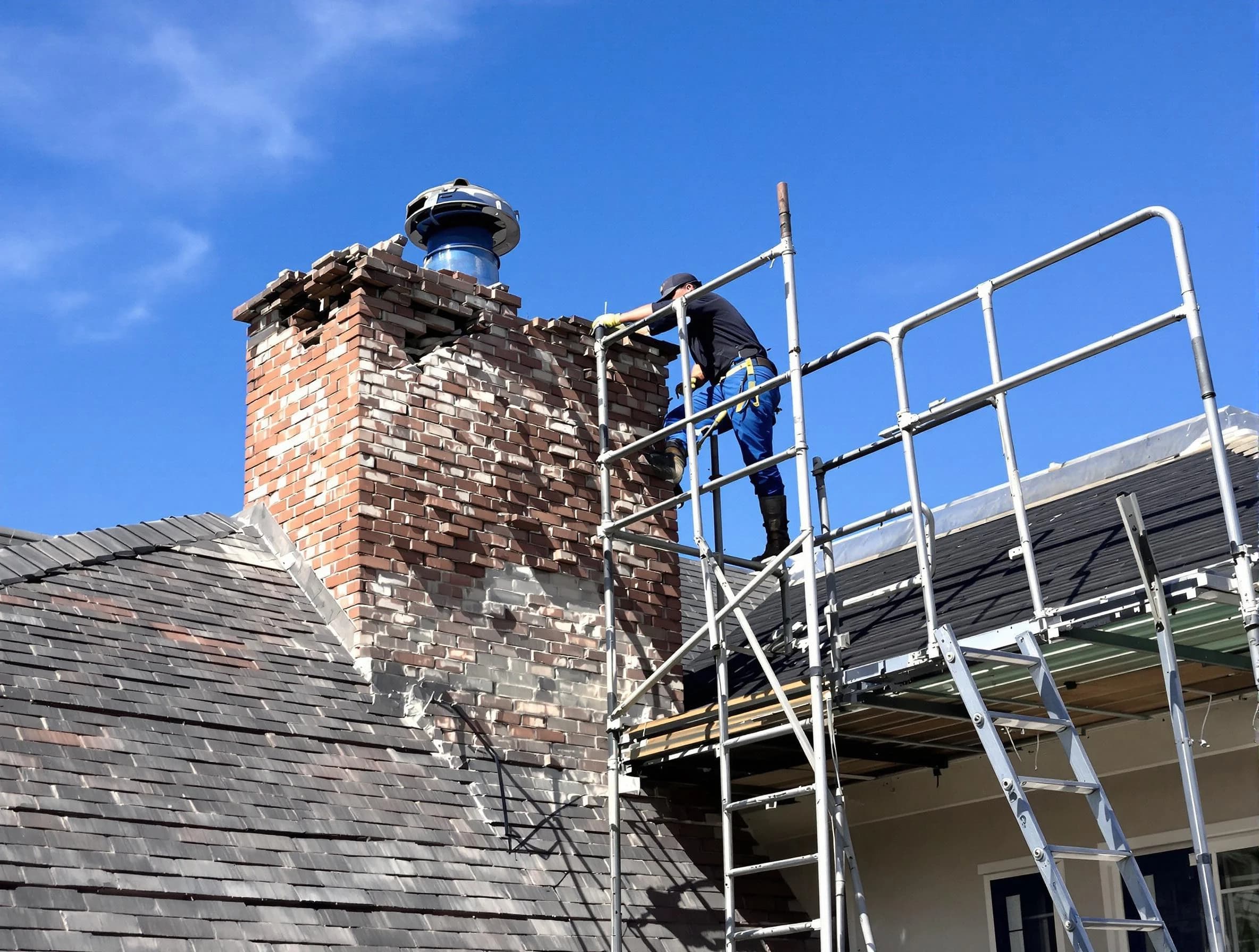 Rebuilding a chimney structure by Anthem Chimney Sweep in Anthem, AZ