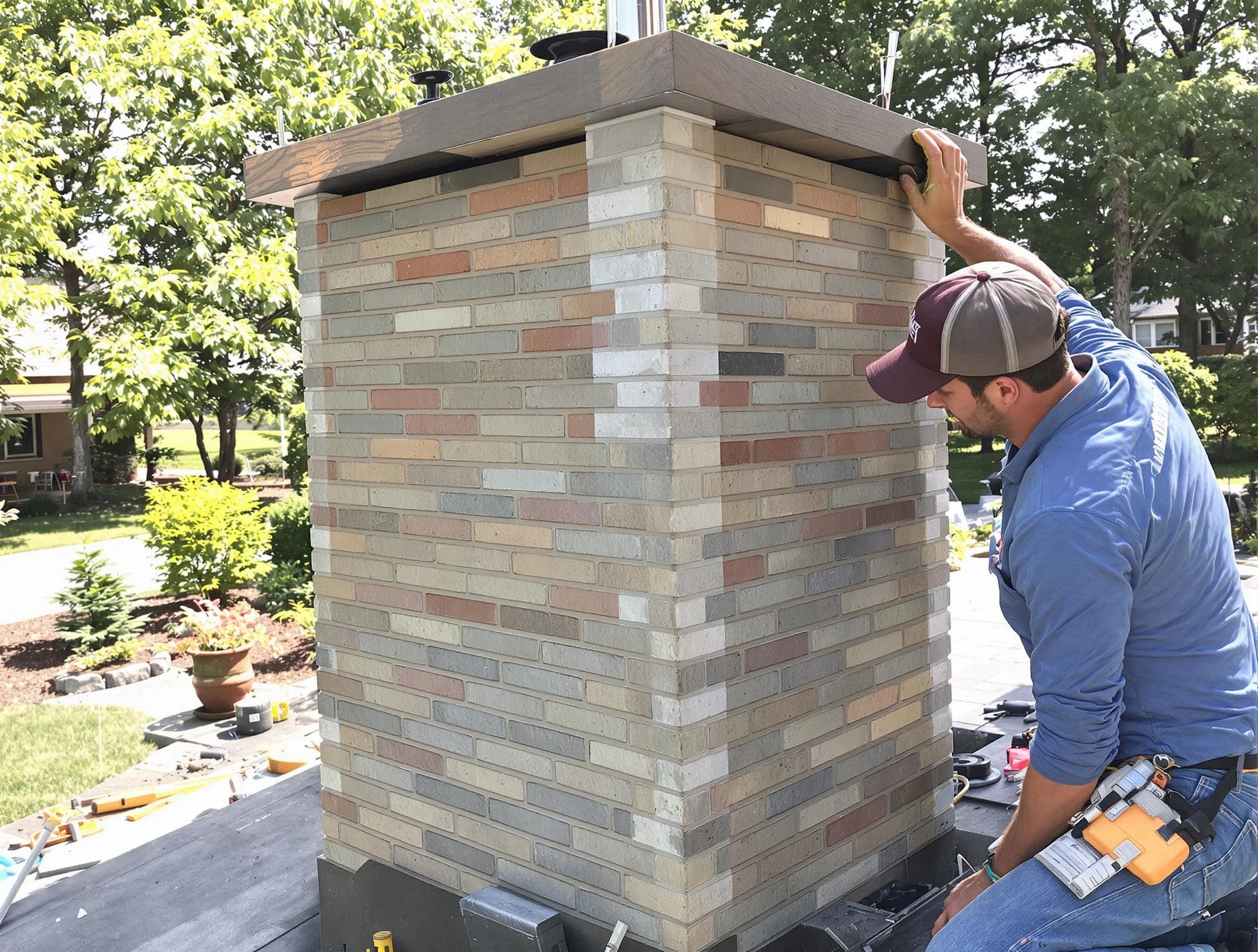 Anthem Chimney Sweep completing a modern chimney remodel in Anthem, AZ
