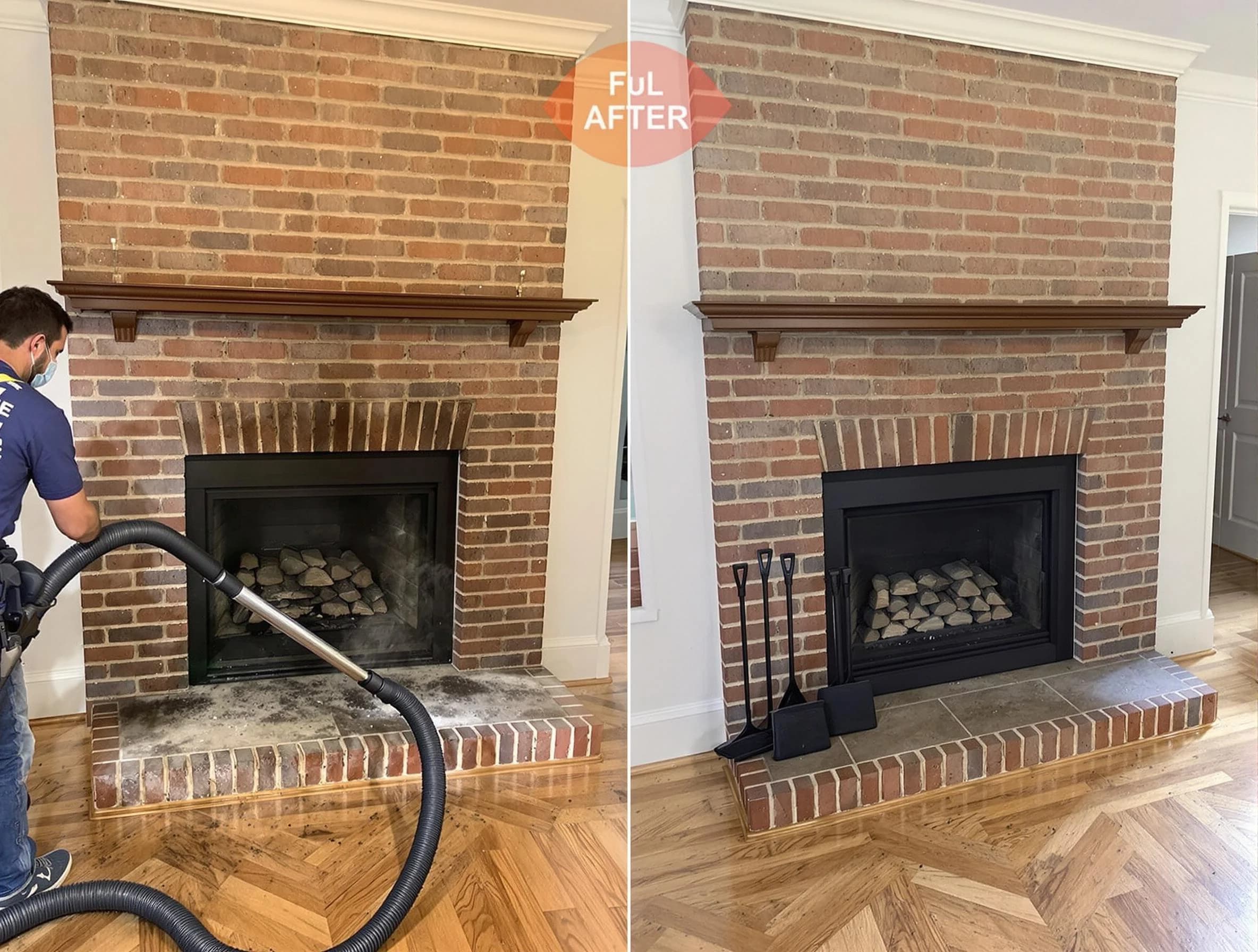 Anthem Chimney Sweep carefully sanitizing a fireplace in Anthem, AZ