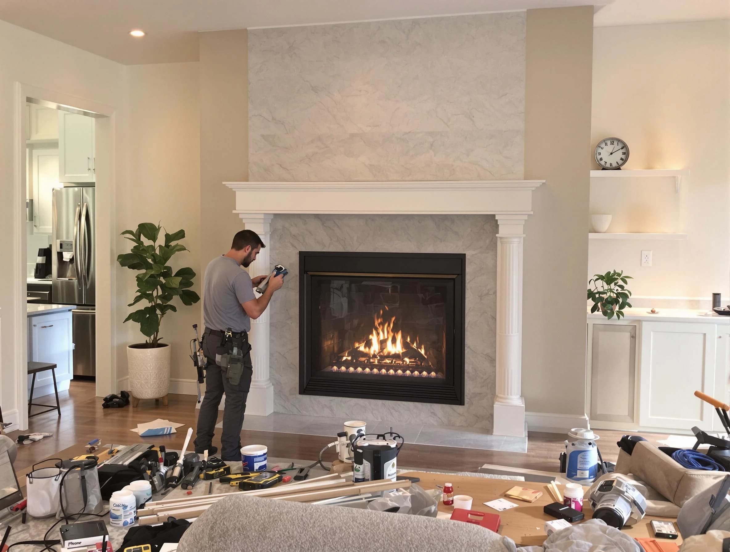 Newly installed fireplace by Anthem Chimney Sweep in Anthem, AZ