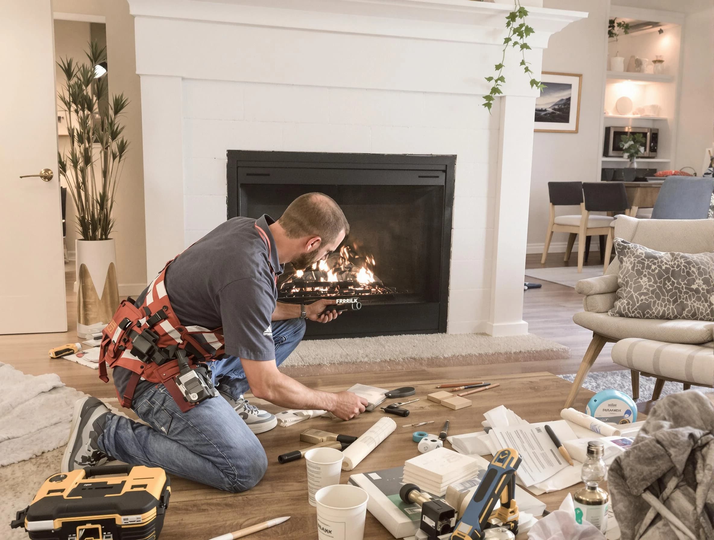 Anthem Chimney Sweep performing fireplace repair in Anthem, AZ
