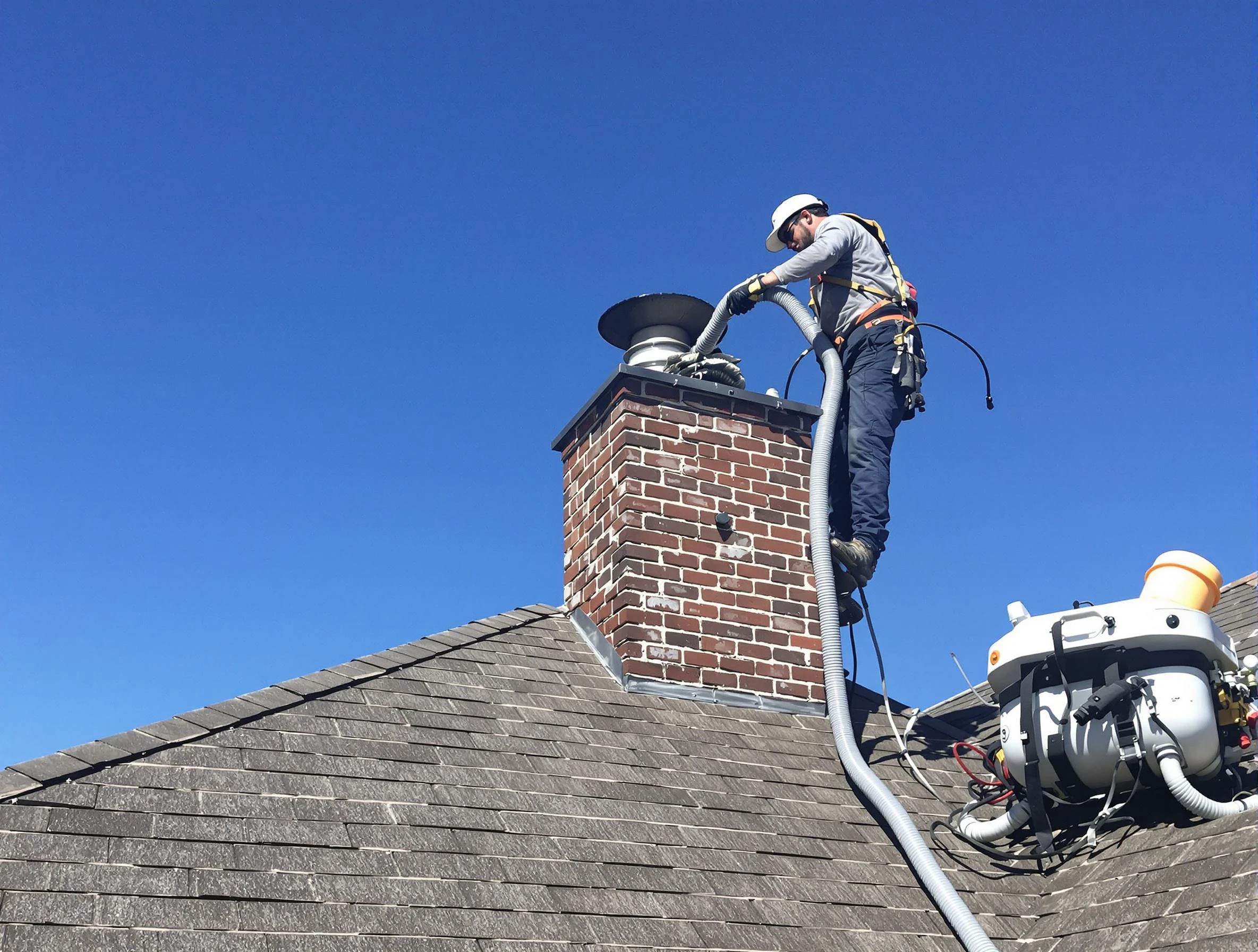 Dedicated Anthem Chimney Sweep team member cleaning a chimney in Anthem, AZ