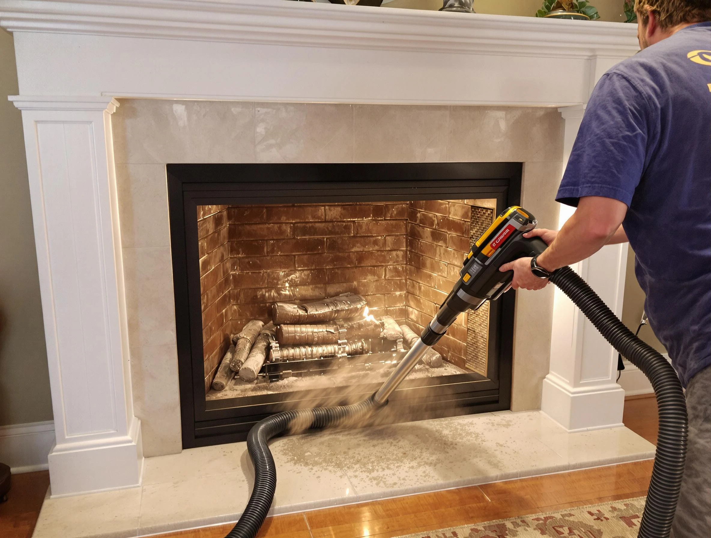 Fireplace cleaning performed by Anthem Chimney Sweep in Anthem, AZ